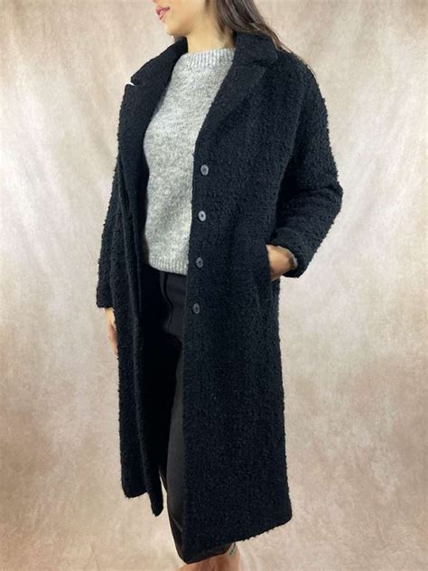 cappotto nero donna oversize